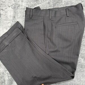 Kenneth Cole Reaction Dress Pants Mens 32x32 Grey Pinstripe KD50048 001